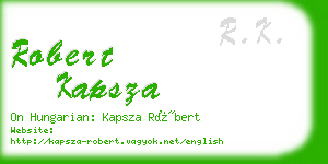 robert kapsza business card